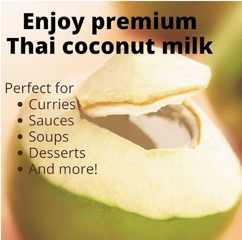 Chaokoh Coconut Milk - Creamy Non Dairy Milk, No Preservatives or Artificial Flavors, Canned Coconut Milk (13.5 Oz per Can) - Image 3