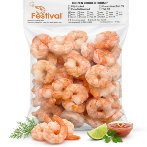 FESTIVAL FROZEN COOKED SHRIMP (order separately).